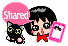 Xuan sister and little black cat sticker #7066299