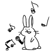 kamyu's expressionless rabbit stickers sticker #7069992