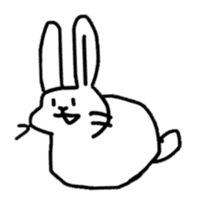 kamyu's expressionless rabbit stickers sticker #7069996