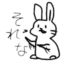 kamyu's expressionless rabbit stickers sticker #7069997