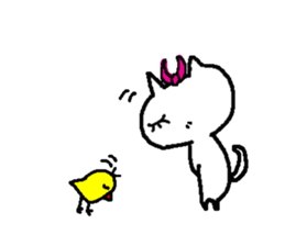 2 white cats sticker #7071393