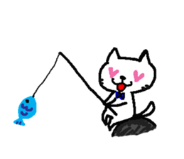 2 white cats sticker #7071396