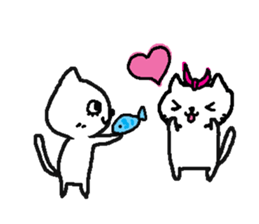 2 white cats sticker #7071397