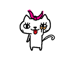 2 white cats sticker #7071401