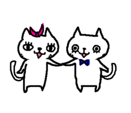 2 white cats sticker #7071403