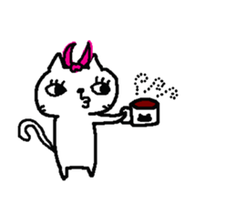 2 white cats sticker #7071404