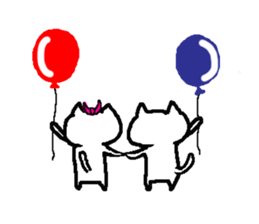 2 white cats sticker #7071407