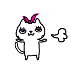 2 white cats sticker #7071409