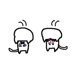 2 white cats sticker #7071410