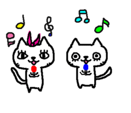 2 white cats sticker #7071411