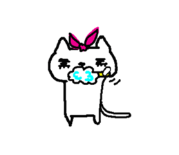 2 white cats sticker #7071414