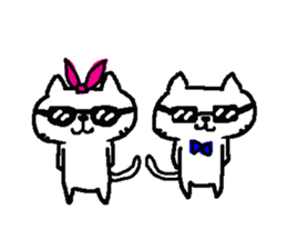 2 white cats sticker #7071422