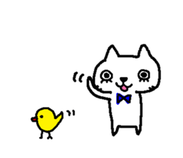 2 white cats sticker #7071423