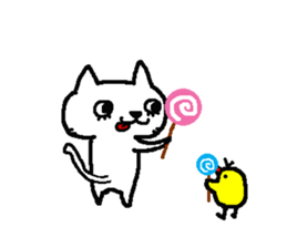 2 white cats sticker #7071424