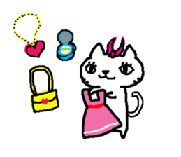 2 white cats sticker #7071425