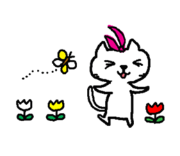 2 white cats sticker #7071427