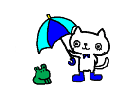 2 white cats sticker #7071429