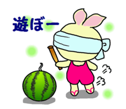 Sticker of a cute rabbit in Summer sticker #7073784