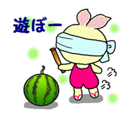 Sticker of a cute rabbit in Summer sticker #7073784