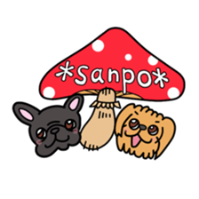 mushroom & dogs. sticker #7078000