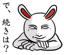 White rabbit with white eyes sticker #7079170
