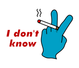 Happy blue glove (English Ver.) sticker #7079892