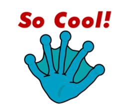 Happy blue glove (English Ver.) sticker #7079902