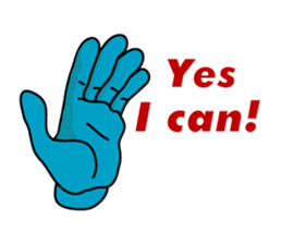 Happy blue glove (English Ver.) sticker #7079908