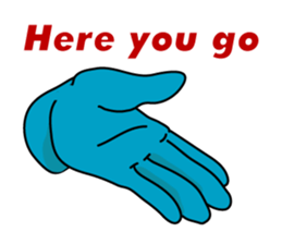 Happy blue glove (English Ver.) sticker #7079909