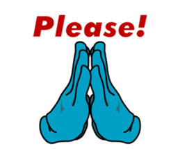 Happy blue glove (English Ver.) sticker #7079914