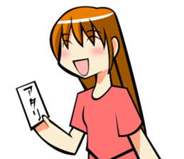 Behavior of the brown hair of women.(1) sticker #7080643