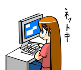 Behavior of the brown hair of women.(1) sticker #7080645