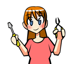 Behavior of the brown hair of women.(1) sticker #7080648