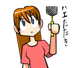 Behavior of the brown hair of women.(1) sticker #7080651