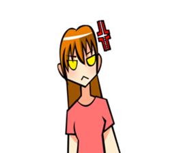 Behavior of the brown hair of women.(1) sticker #7080658