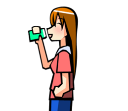 Behavior of the brown hair of women.(1) sticker #7080661