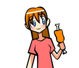 Behavior of the brown hair of women.(1) sticker #7080675