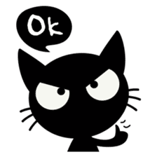 Sneaky Black Cat sticker #7083892