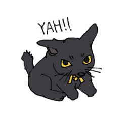 Of black cat Gee sticker #7084320