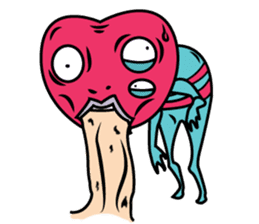 Heart monster and blue kid sticker #7084510