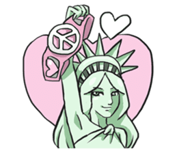 AsB - The Statue Of Liberty Heart Play sticker #7085480
