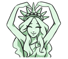 AsB - The Statue Of Liberty Heart Play sticker #7085482