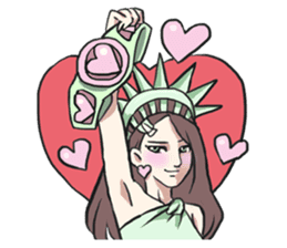 AsB - The Statue Of Liberty Heart Play sticker #7085484