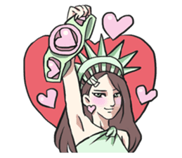 AsB - The Statue Of Liberty Heart Play sticker #7085484
