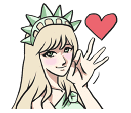 AsB - The Statue Of Liberty Heart Play sticker #7085485