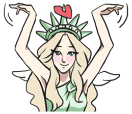 AsB - The Statue Of Liberty Heart Play sticker #7085486