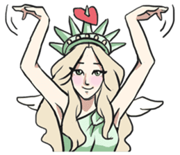 AsB - The Statue Of Liberty Heart Play sticker #7085486