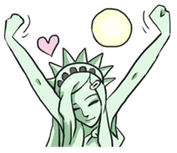 AsB - The Statue Of Liberty Heart Play sticker #7085488