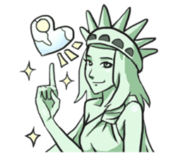 AsB - The Statue Of Liberty Heart Play sticker #7085489