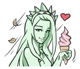 AsB - The Statue Of Liberty Heart Play sticker #7085490